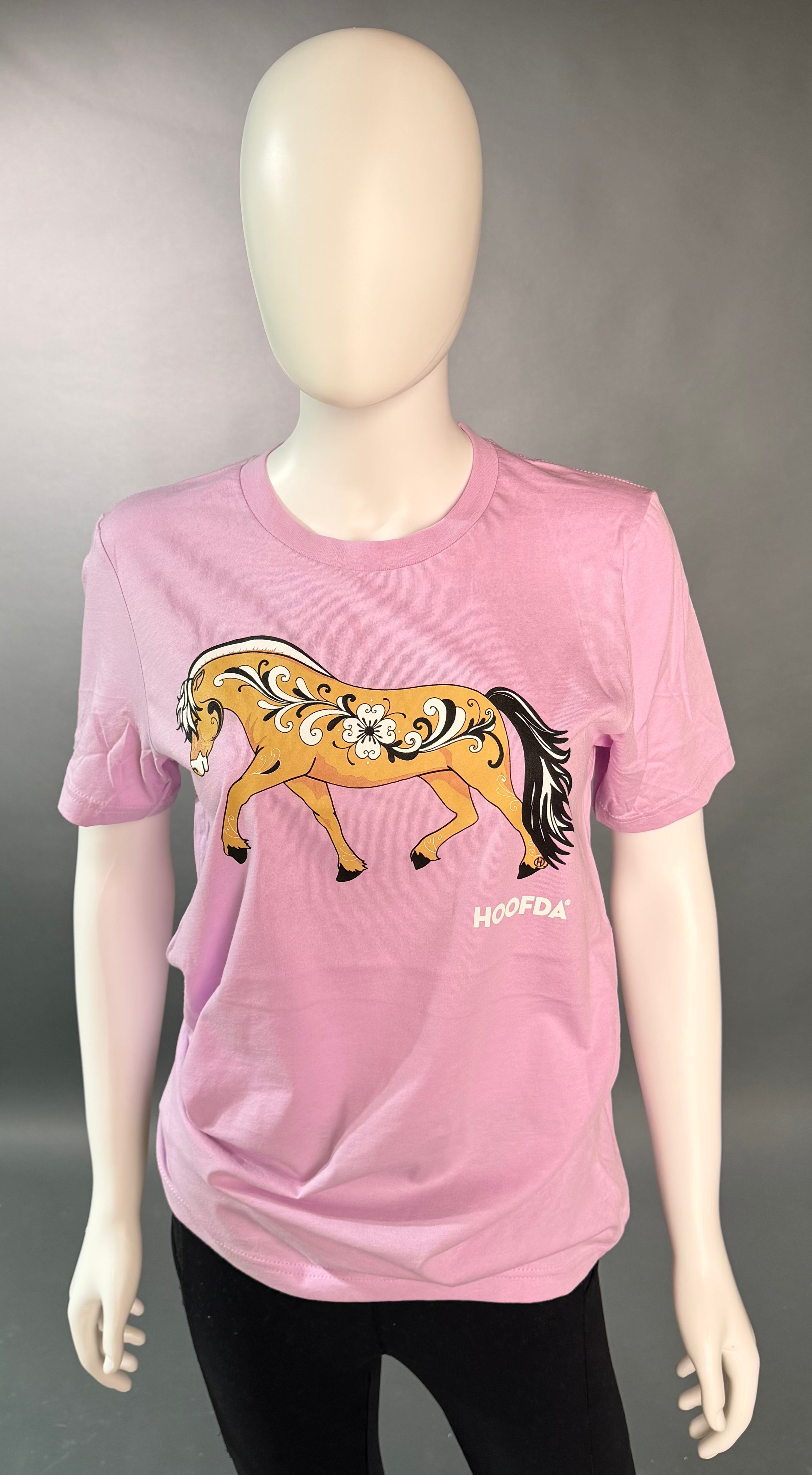 Norwegian Fjord Horse Rosemaling Lilac Short Sleeve T-Shirt