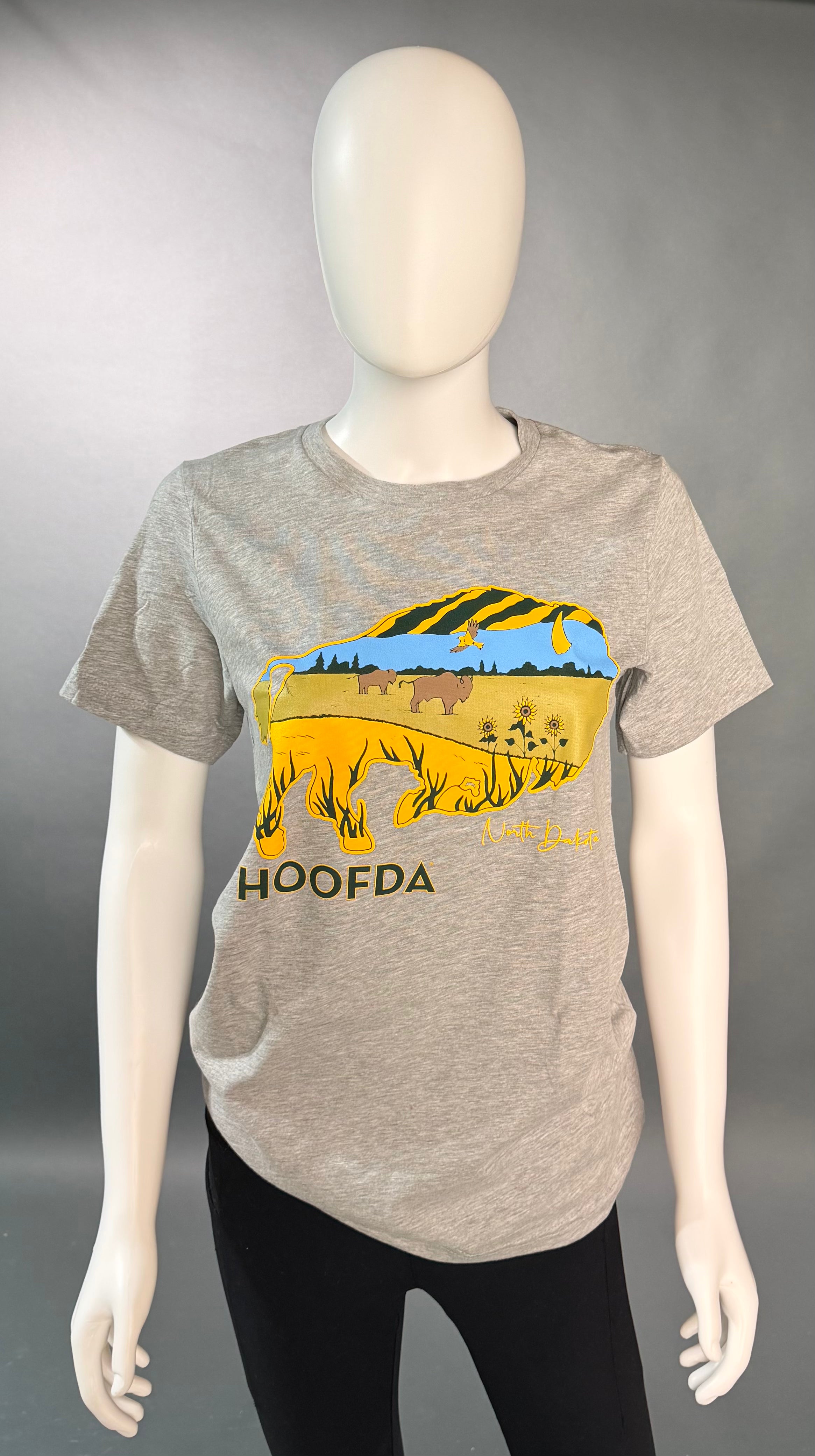 Bison Feels Like Home North Dakota Athletic Heather T-Shirt