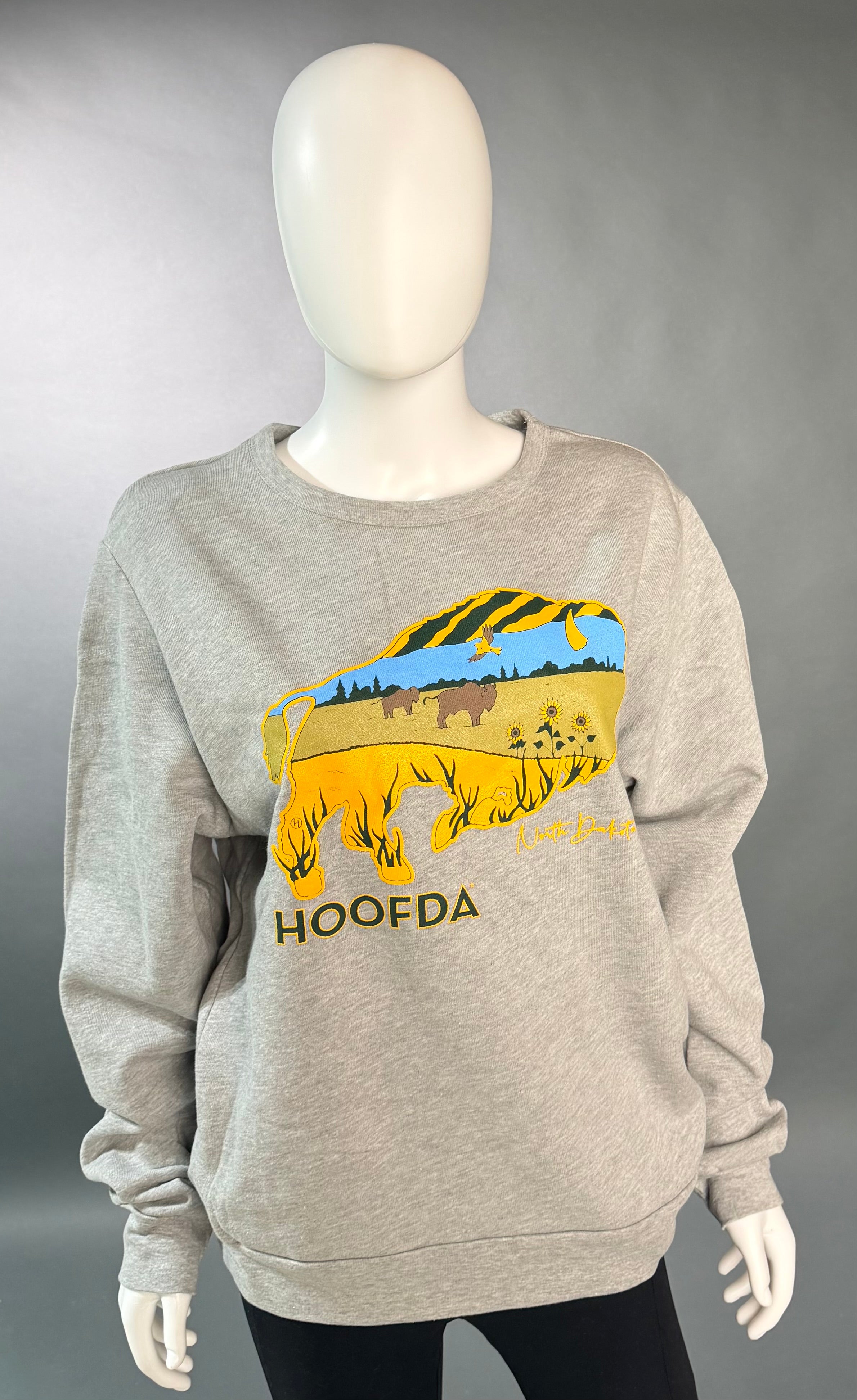 Bison Feels Like Home ND Athletic Heather Fleece Sweatshirt