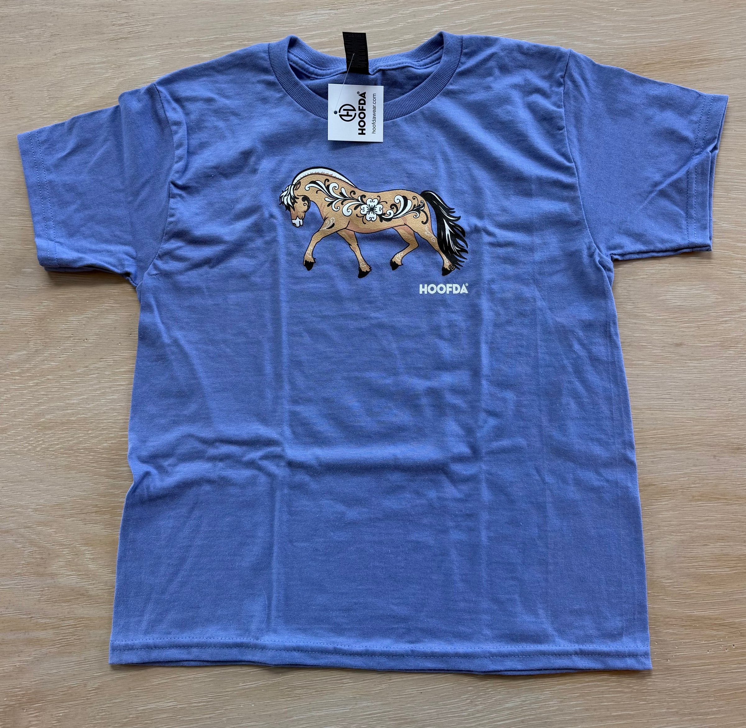 Norwegian Fjord Horse with Rosemaling Soft Purple Youth Tee
