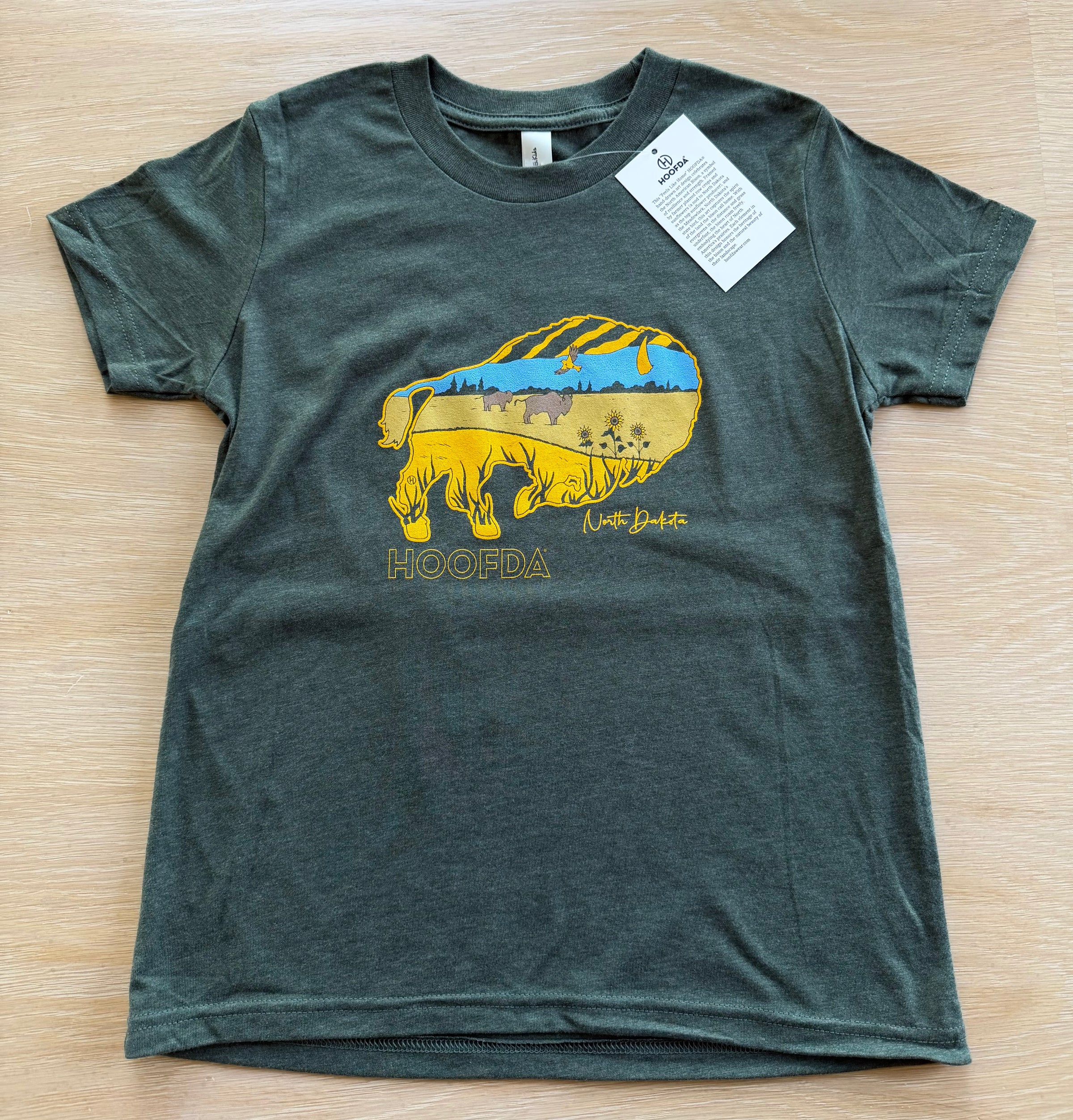 Bison "Feels Like Home" Short Sleeve Heather Forest T-Shirt Youth