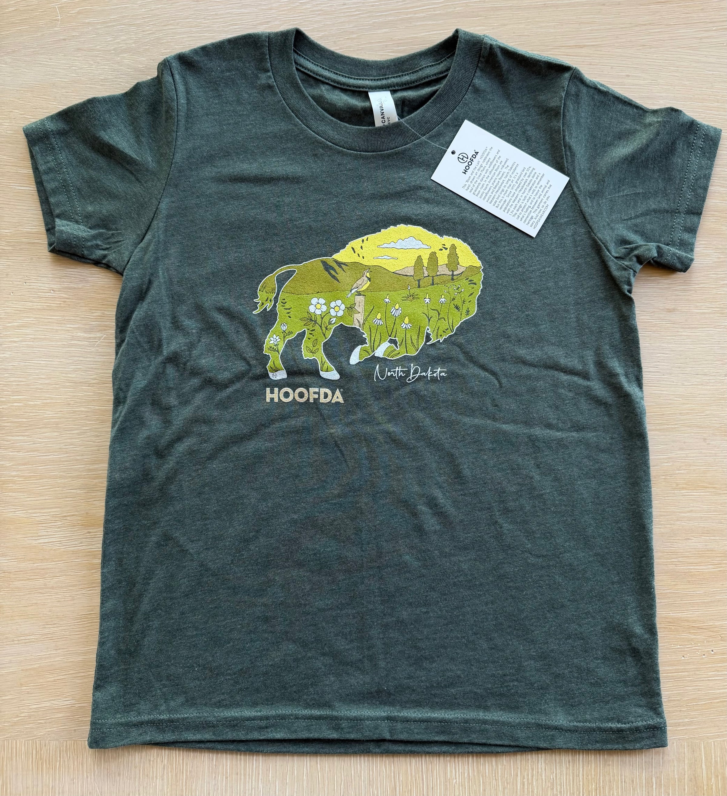 Bison and the Lark Short Sleeve Heather Forest T-Shirt Youth
