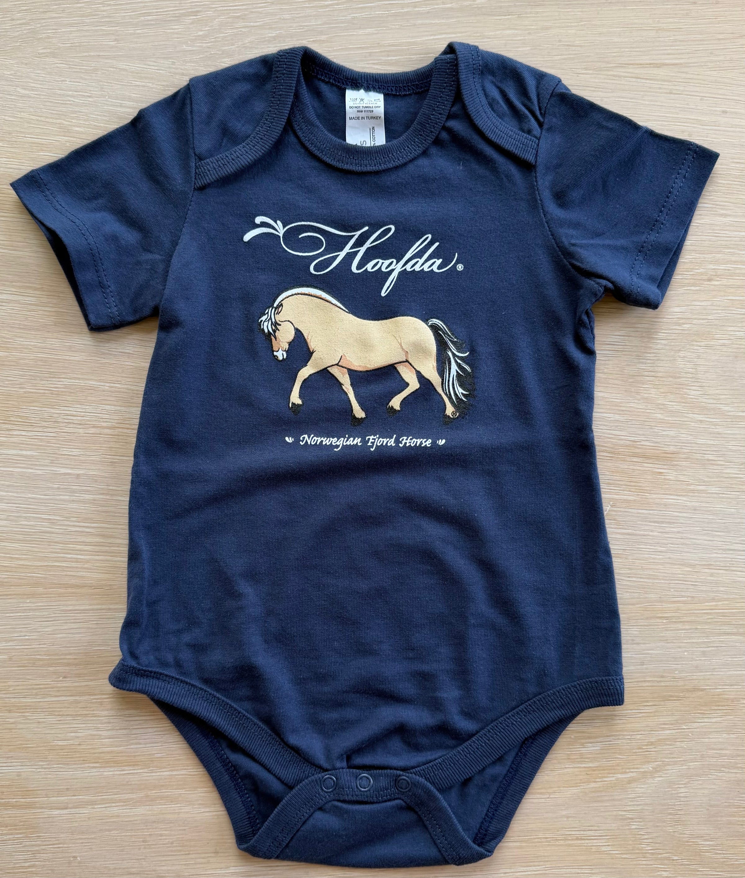 Norwegian Fjord Horse Navy Short Sleeve Onesie