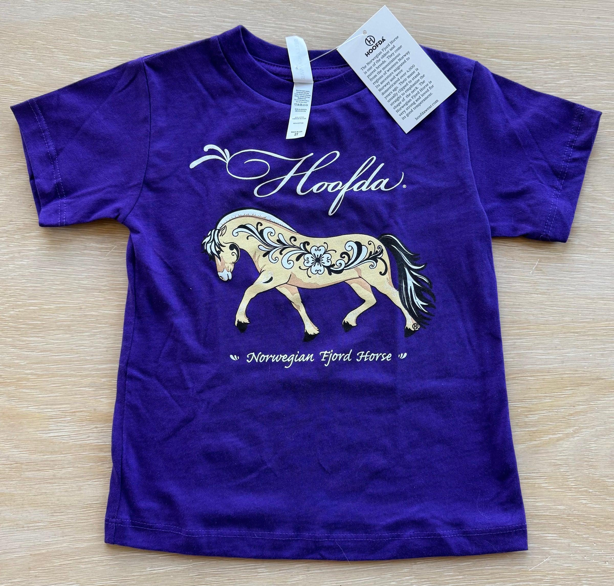Norwegian Fjord Horse Toddler Rosemaling Purple