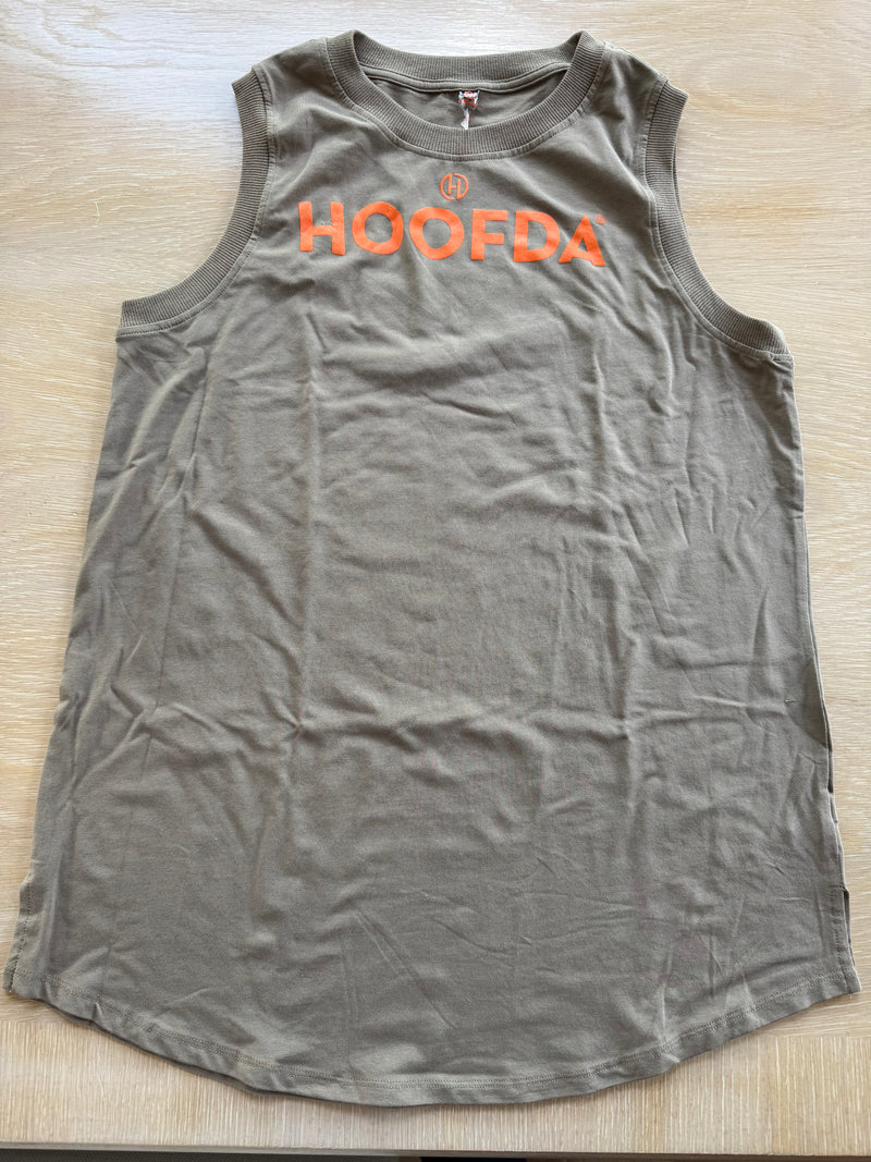 HOOFDA Notched Sleeveless tan tank