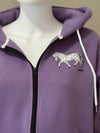 Norwegian "Grey" Fjord Horse Full Zip Lavender Hoodie