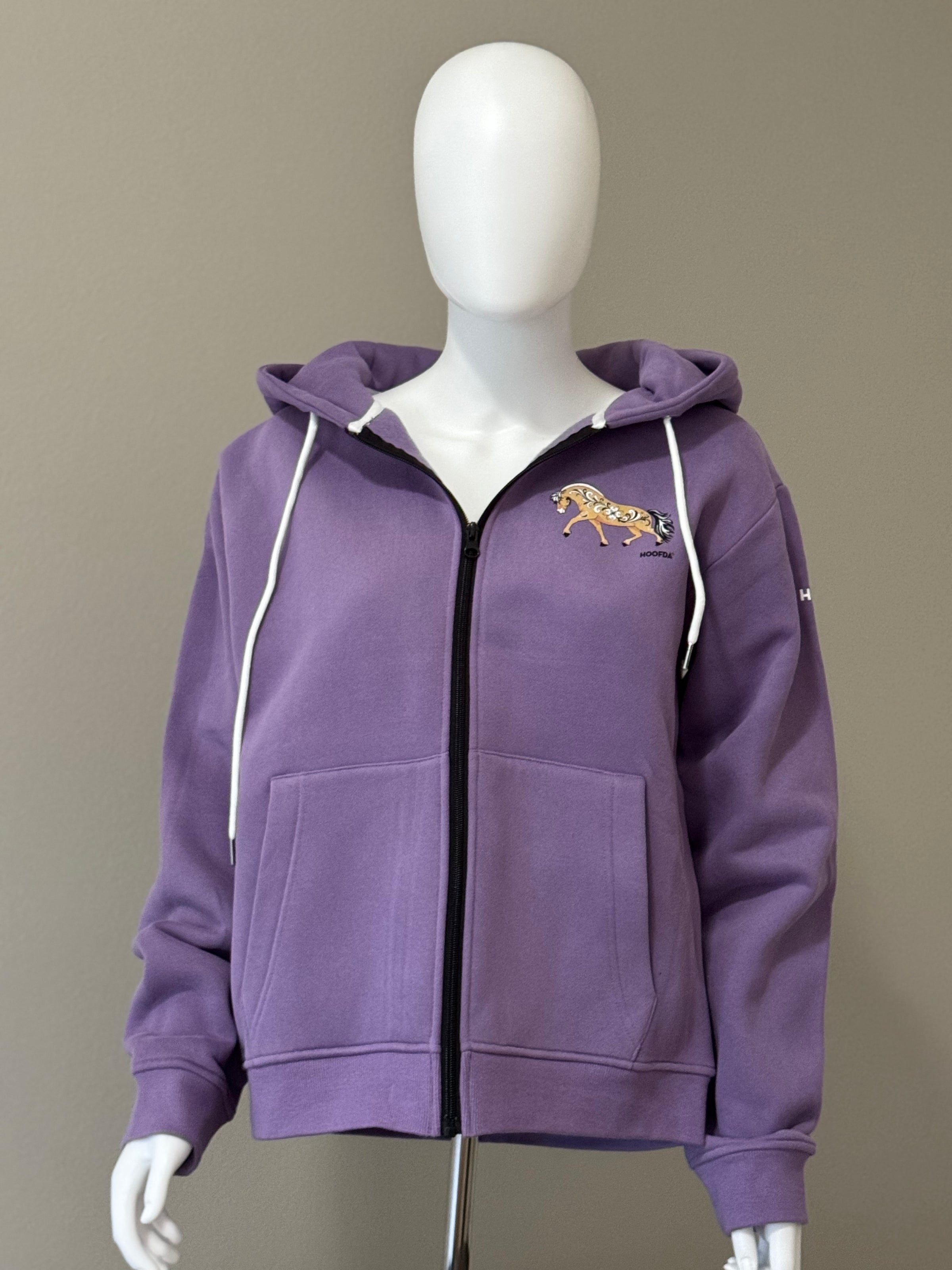 Norwegian Fjord Horse Full Zip Lavender Hoodie Dunn Fjord