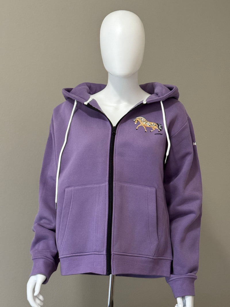 Norwegian Fjord Horse Full Zip Lavender Hoodie Dunn Fjord