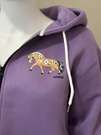 Norwegian Fjord Horse Full Zip Lavender Hoodie Dunn Fjord