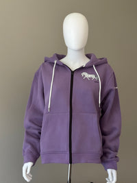 Norwegian "Grey" Fjord Horse Full Zip Lavender Hoodie