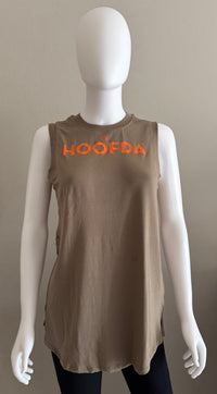 HOOFDA Notched Sleeveless tan tank