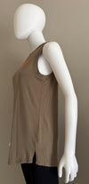 HOOFDA Notched Sleeveless tan tank
