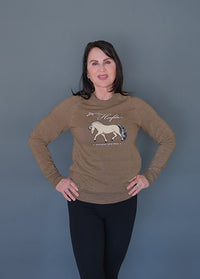 Norwegian Fjord Horse Fleece Olive Sweatshirt